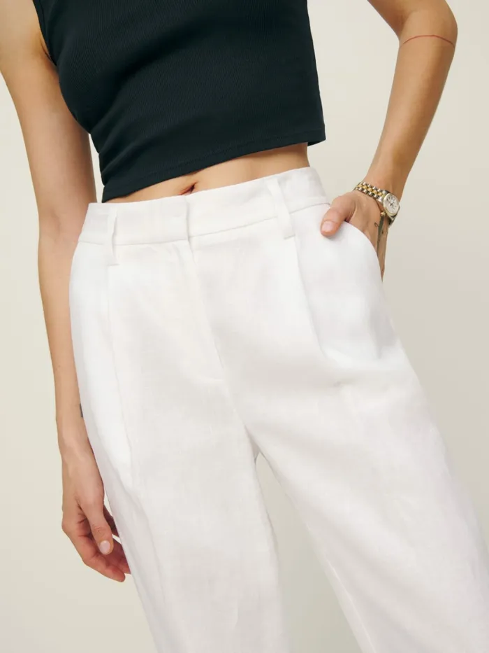 Reformation Pants Alex Linen Pant White 8211 Women Reformation Pants Alex Linen Pant White 8211 Women