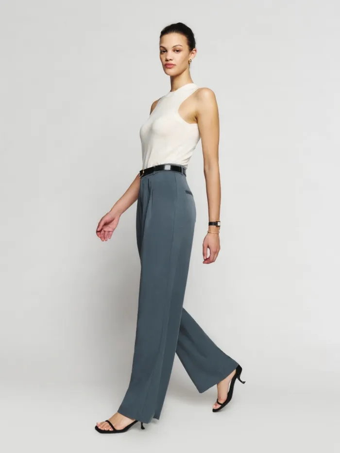 Reformation Pants Mason Pant Slate 8211 Women Reformation Pants Mason Pant Slate 8211 Women