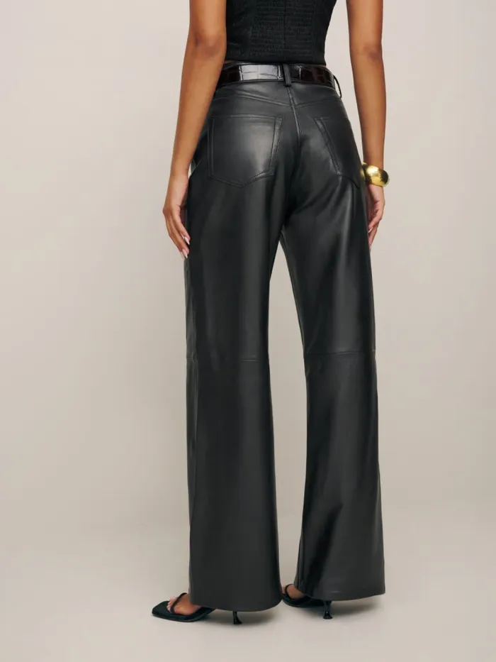 Reformation Pants Petites Veda Kennedy Wide Leg Leather Pant Black 8211 Women Reformation Pants Petites Veda Kennedy Wide Leg Leather Pant Black 8211 Women