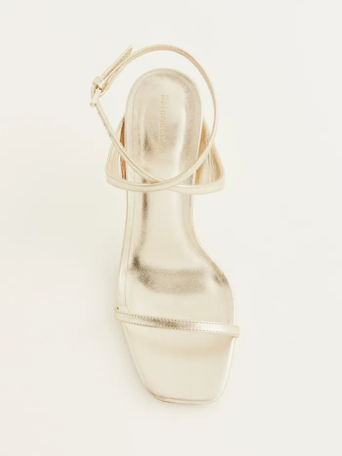 Reformation Sandals Angelina Heeled Sandal Gold 8211 Women Reformation Sandals Angelina Heeled Sandal Gold 8211 Women