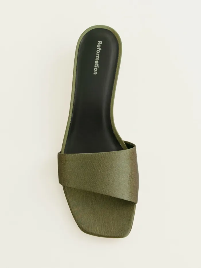 Reformation Sandals Christina Heeled Sandal Army Taffeta 8211 Women Reformation Sandals Christina Heeled Sandal Army Taffeta 8211 Women