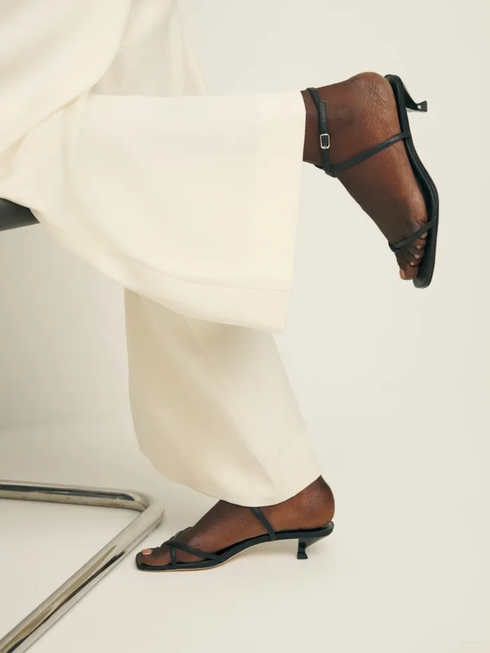Reformation Sandals Georgia Kitten Heeled Sandal Black Leather 8211 Women Reformation Sandals Georgia Kitten Heeled Sandal Black Leather 8211 Women