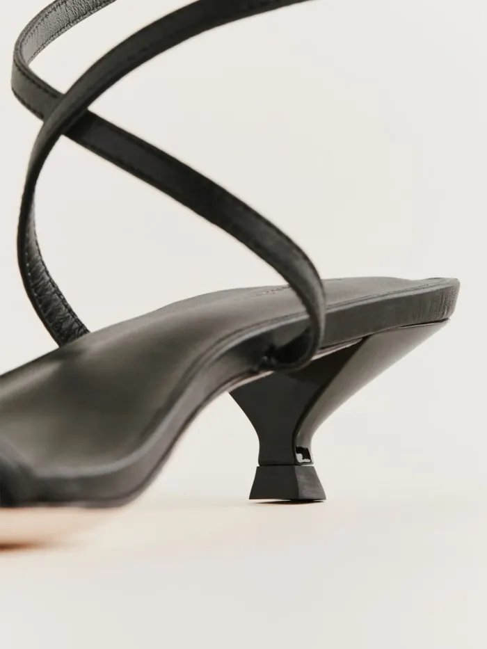 Reformation Sandals Georgia Kitten Heeled Sandal Black Leather 8211 Women Reformation Sandals Georgia Kitten Heeled Sandal Black Leather 8211 Women