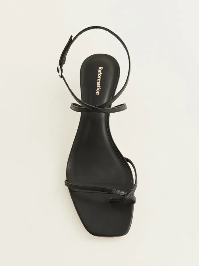 Reformation Sandals Georgia Kitten Heeled Sandal Black Leather 8211 Women Reformation Sandals Georgia Kitten Heeled Sandal Black Leather 8211 Women