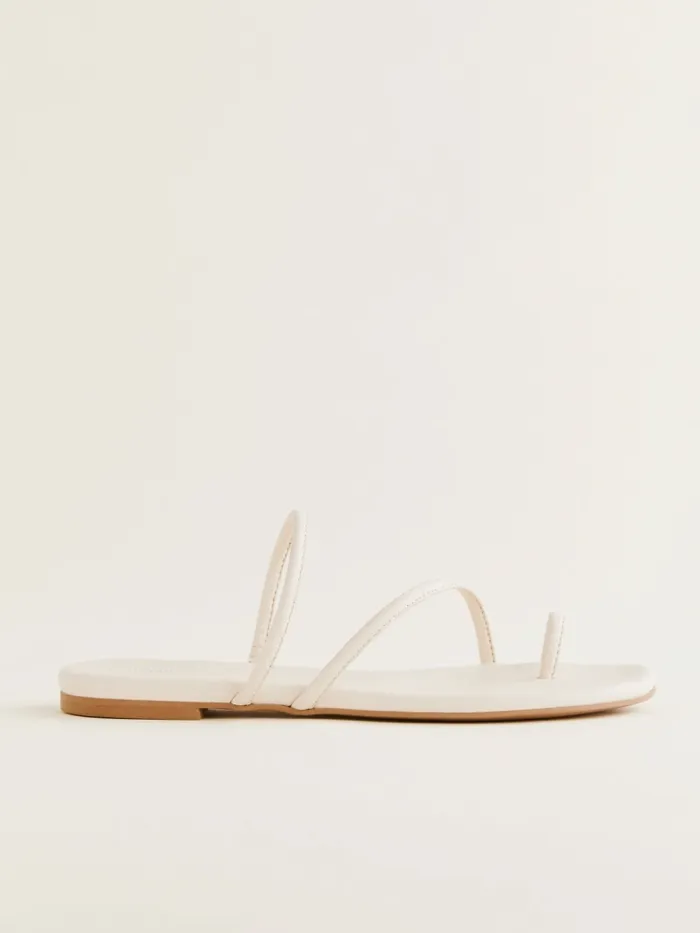 Reformation Sandals Ludo Toe Ring Strappy Flat Sandal Almond Leather 8211 Women Reformation Sandals Ludo Toe Ring Strappy Flat Sandal Almond Leather 8211 Women