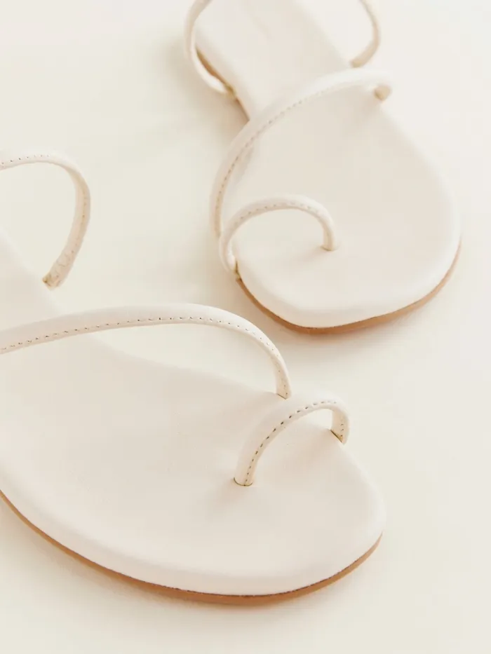 Reformation Sandals Ludo Toe Ring Strappy Flat Sandal Almond Leather 8211 Women Reformation Sandals Ludo Toe Ring Strappy Flat Sandal Almond Leather 8211 Women