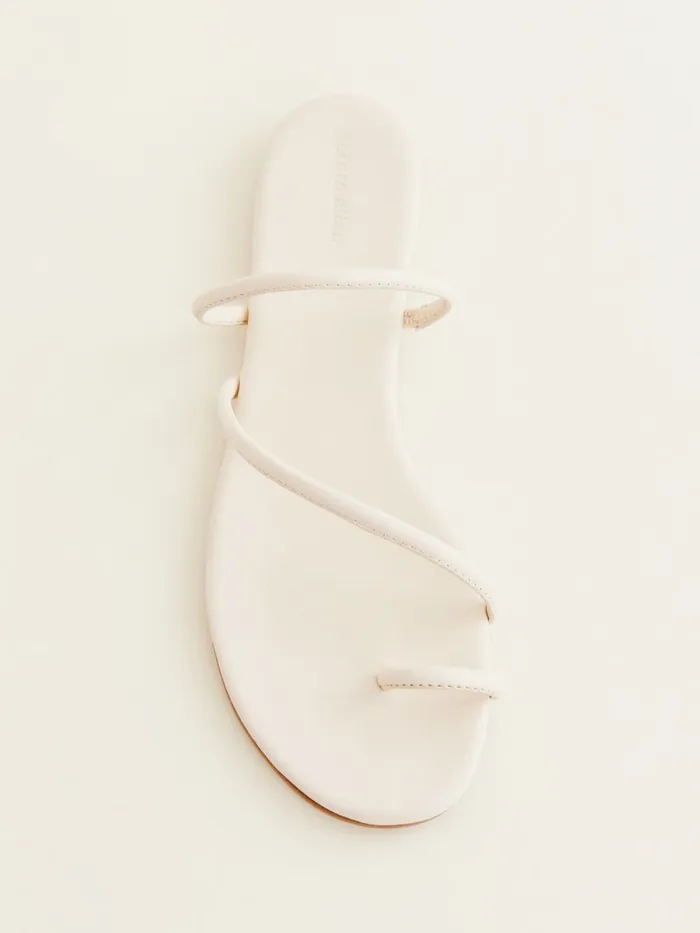 Reformation Sandals Ludo Toe Ring Strappy Flat Sandal Almond Leather 8211 Women Reformation Sandals Ludo Toe Ring Strappy Flat Sandal Almond Leather 8211 Women