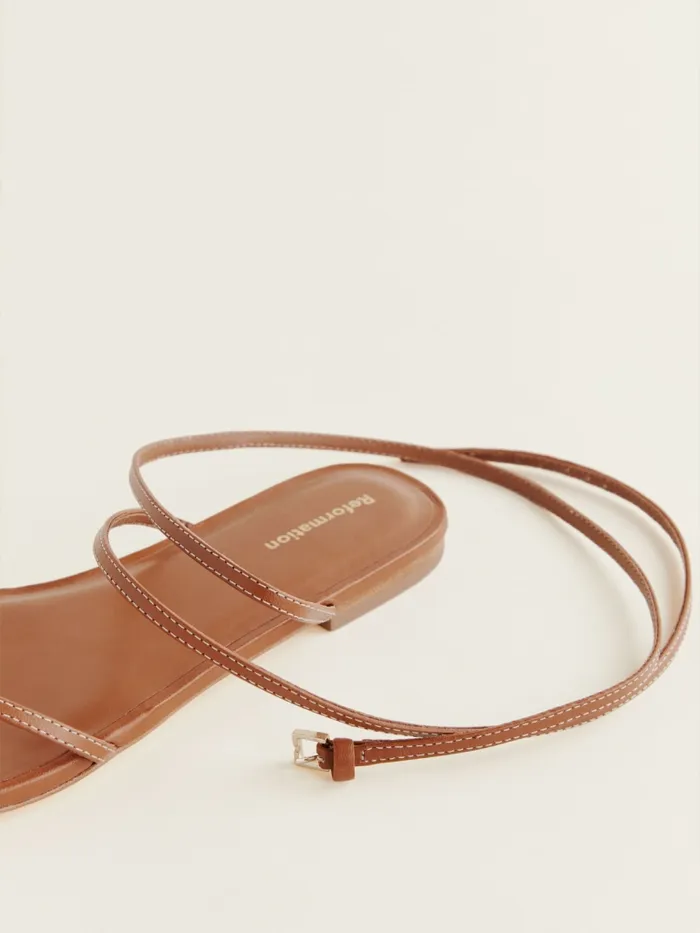 Reformation Sandals Magalie Flat Sandal Pecan 8211 Women