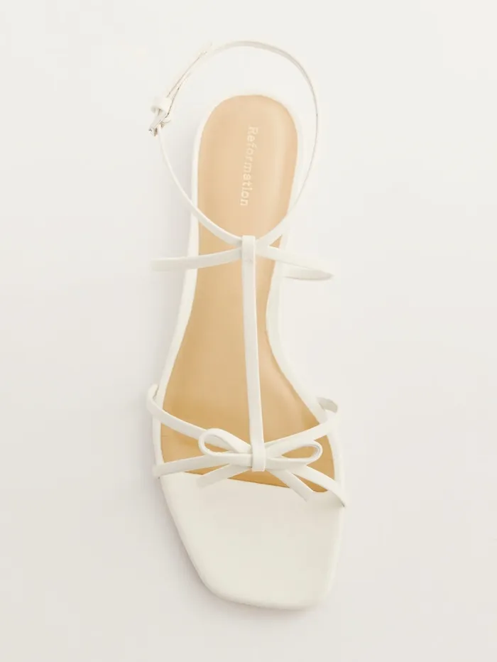 Reformation Sandals Maya Flat Sandal White Patent 8211 Women Reformation Sandals Maya Flat Sandal White Patent 8211 Women