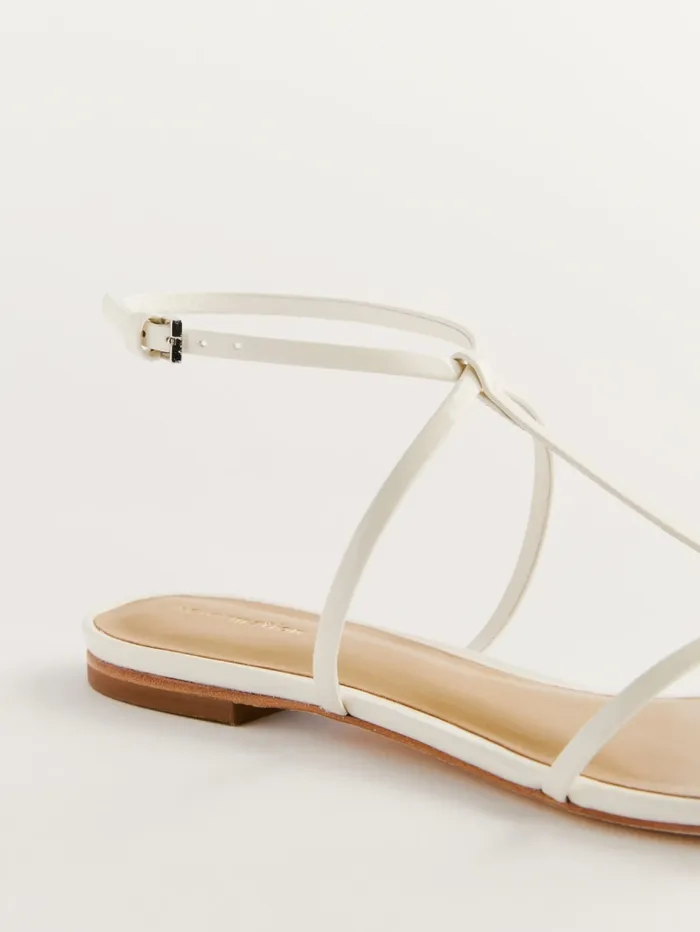 Reformation Sandals Maya Flat Sandal White Patent 8211 Women Reformation Sandals Maya Flat Sandal White Patent 8211 Women