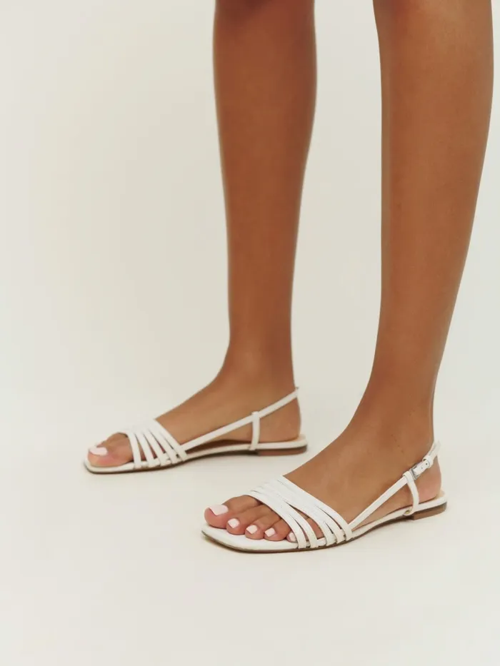 Reformation Sandals Millie Lattice Flat Sandal White 8211 Women Reformation Sandals Millie Lattice Flat Sandal White 8211 Women