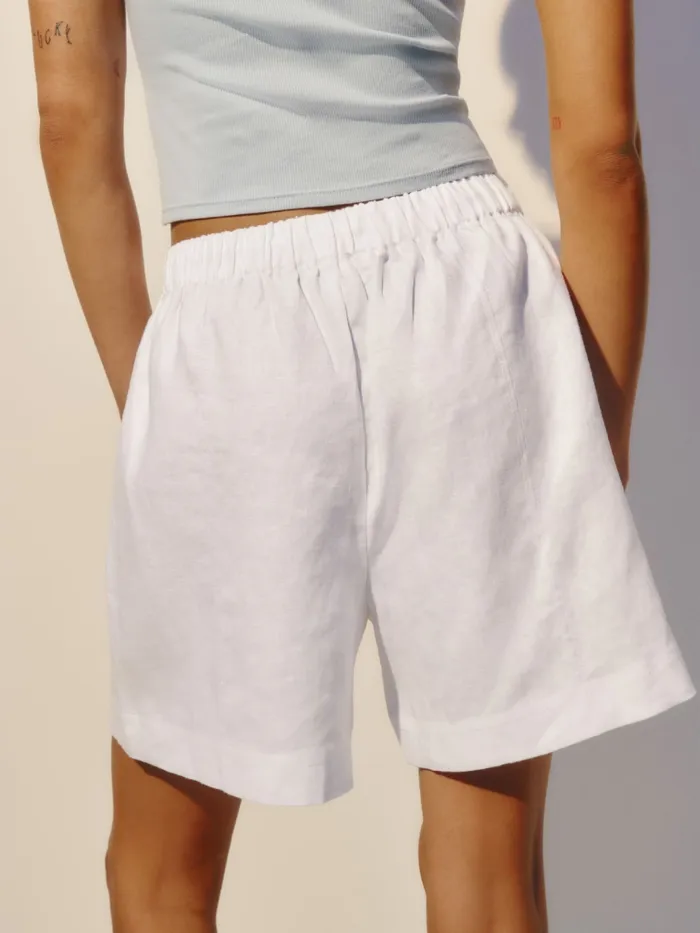 Reformation Shorts William Linen Short White 8211 Women