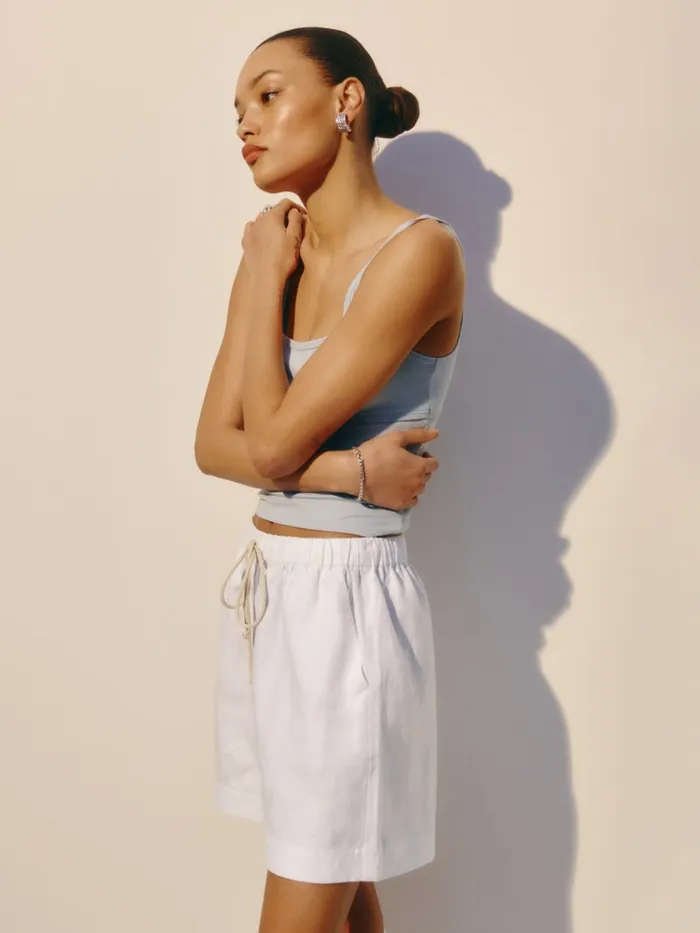 Reformation Shorts William Linen Short White 8211 Women