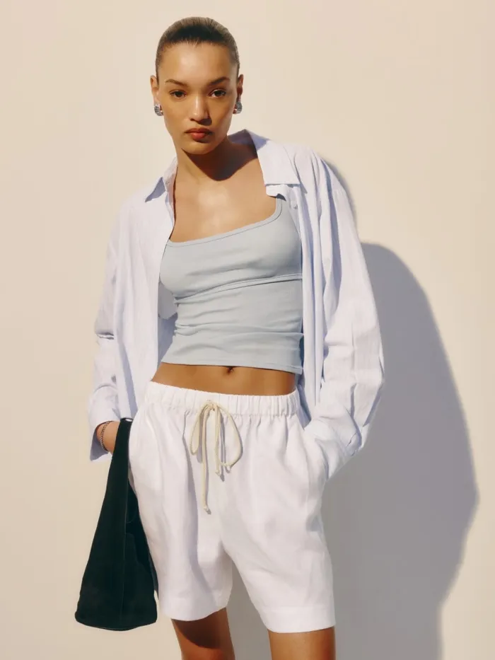 Reformation Shorts William Linen Short White 8211 Women