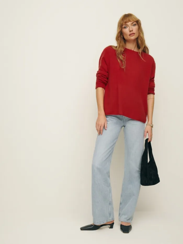 Reformation Sweaters Cashmere Boyfriend Sweater Sundried Tomato 8211 Women