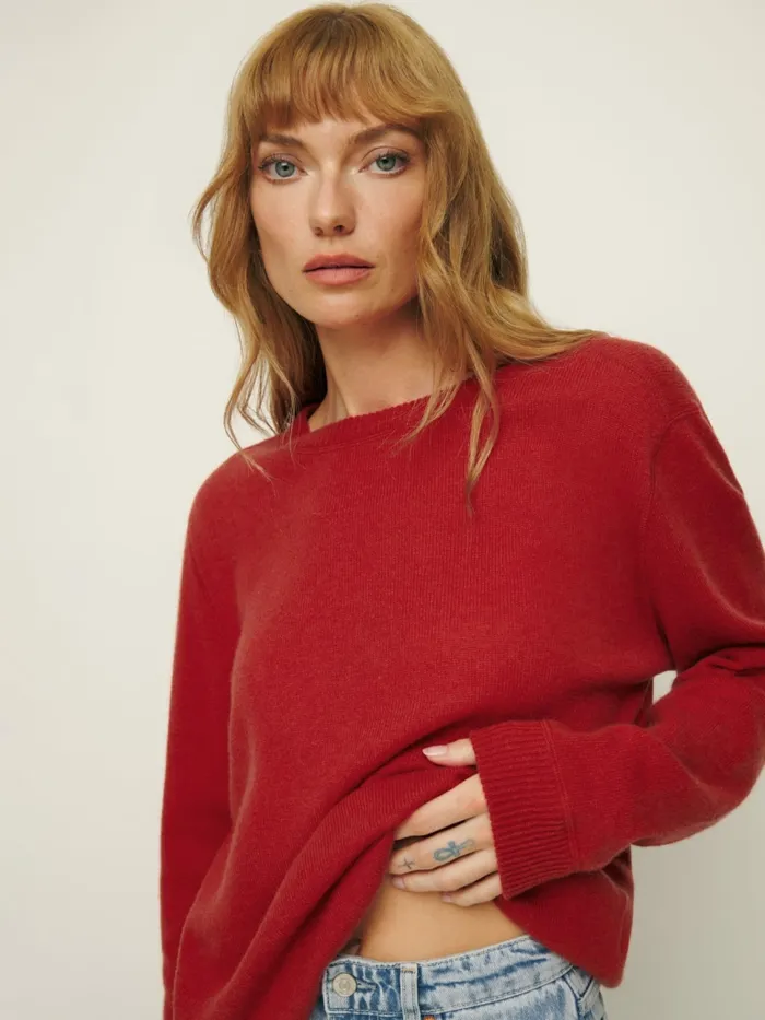 Reformation Sweaters Cashmere Boyfriend Sweater Sundried Tomato 8211 Women
