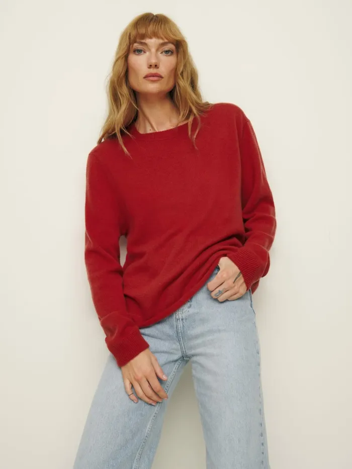 Reformation Sweaters Cashmere Boyfriend Sweater Sundried Tomato 8211 Women