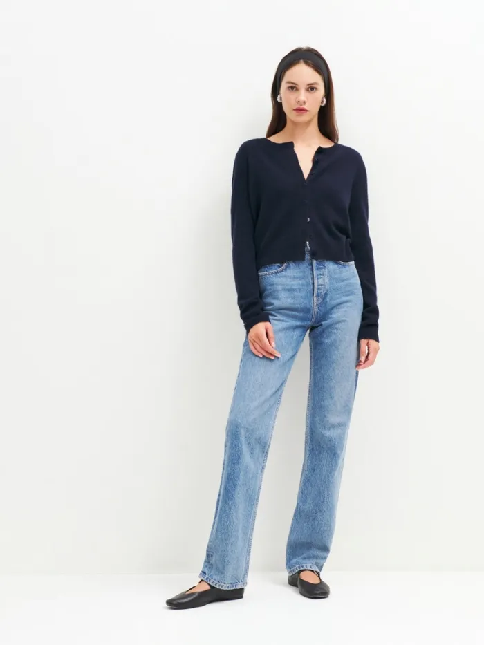 Reformation Sweaters Clara Cashmere Crew Cardigan Navy 8211 Women Reformation Sweaters Clara Cashmere Crew Cardigan Navy 8211 Women