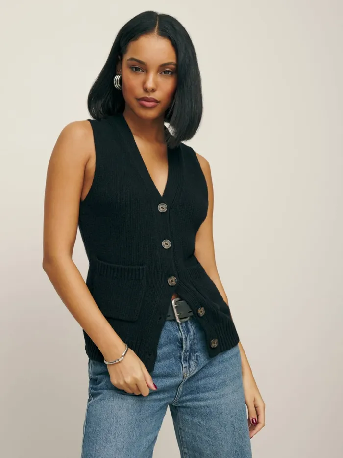 Reformation Sweaters Emmy Cotton Cashmere Sweater Vest Black 8211 Women Reformation Sweaters Emmy Cotton Cashmere Sweater Vest Black 8211 Women