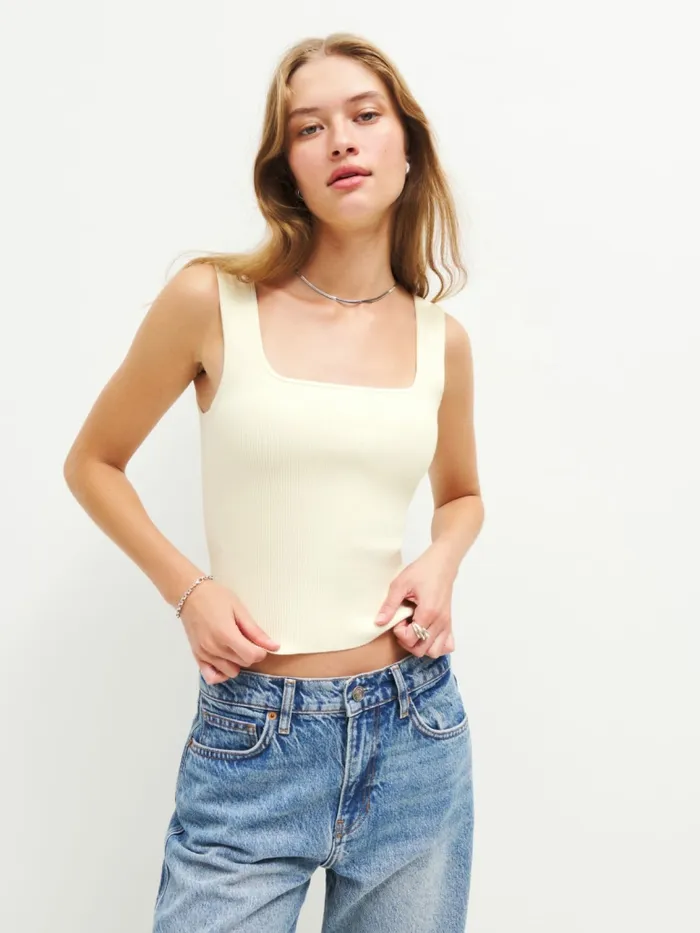 Reformation Sweaters Julia Ribbed Sweater Tank Ivory 8211 Women Reformation Sweaters Julia Ribbed Sweater Tank Ivory 8211 Women