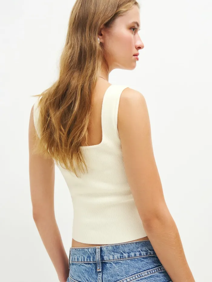Reformation Sweaters Julia Ribbed Sweater Tank Ivory 8211 Women Reformation Sweaters Julia Ribbed Sweater Tank Ivory 8211 Women