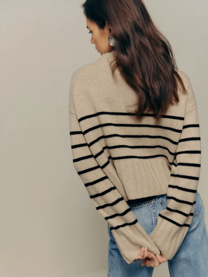 Reformation Sweaters Mer Regenerative Wool Sweater Dawson Stripe 8211 Women