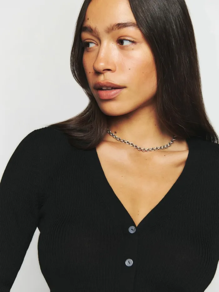 Reformation Sweaters Petra Regenerative Merino Cardigan Black 8211 Women Reformation Sweaters Petra Regenerative Merino Cardigan Black 8211 Women