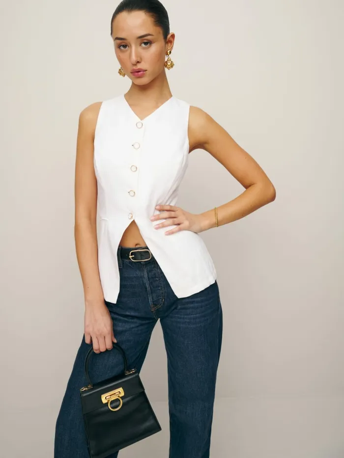 Reformation Tops Aspen Linen Top White 8211 Women Reformation Tops Aspen Linen Top White 8211 Women