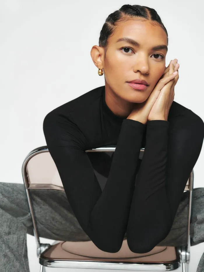 Reformation Tops Bailey Knit Top Black 8211 Women