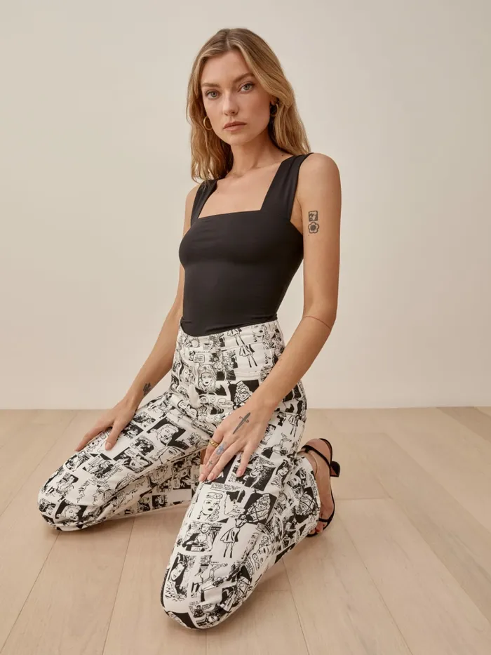 Reformation Tops Clarke Knit Tank Black 8211 Women Reformation Tops Clarke Knit Tank Black 8211 Women