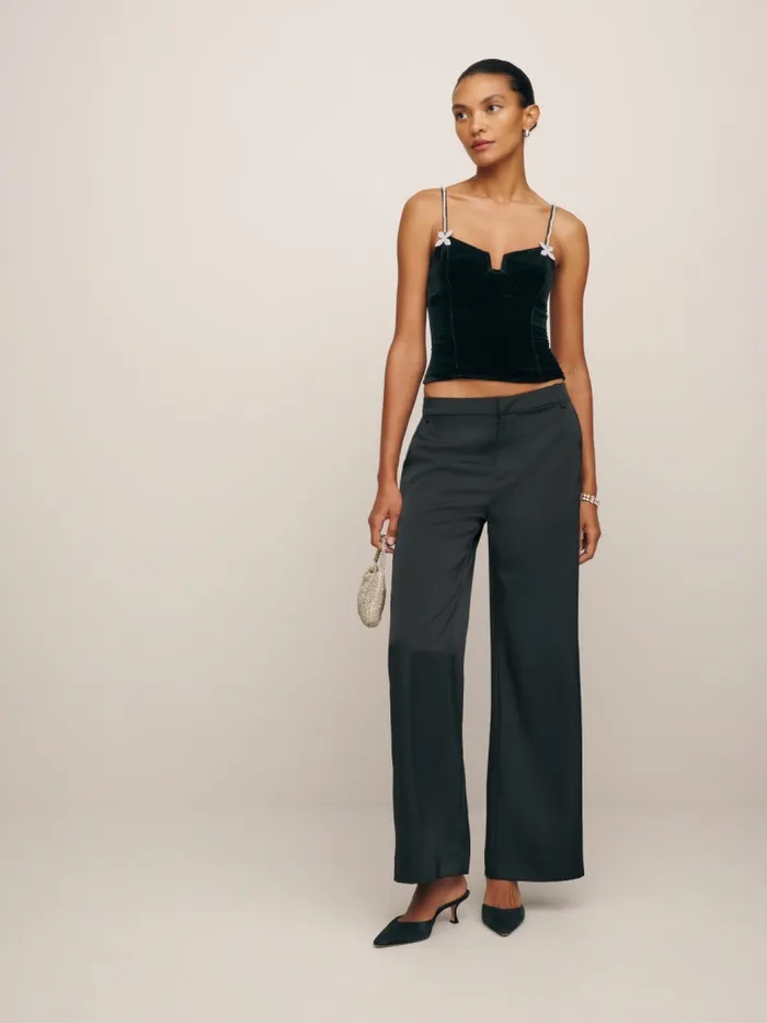 Reformation Tops Desiree Velvet Top Black 8211 Women Reformation Tops Desiree Velvet Top Black 8211 Women