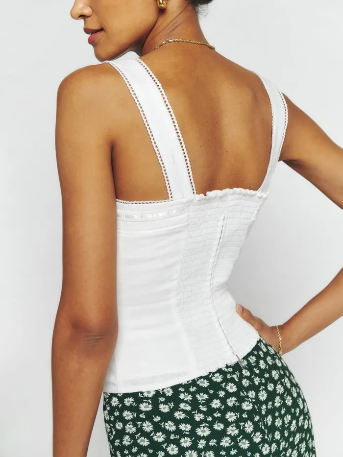 Reformation Tops Eloise Linen Top White 8211 Women