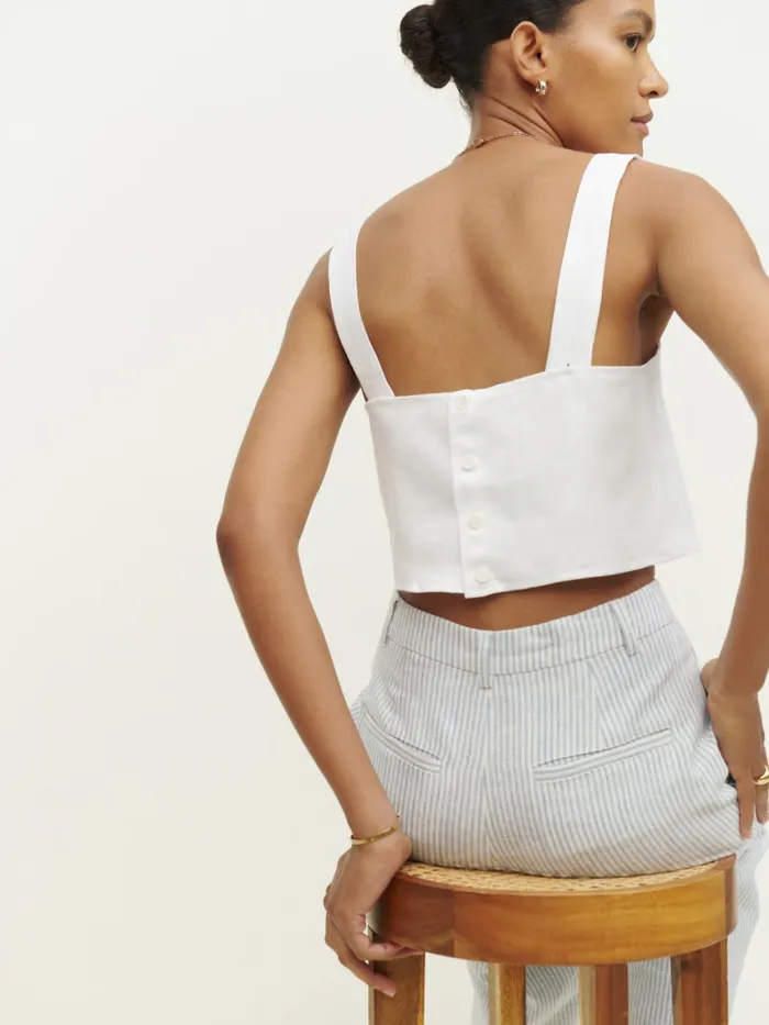 Reformation Tops Lorin Linen Top White 8211 Women Reformation Tops Lorin Linen Top White 8211 Women