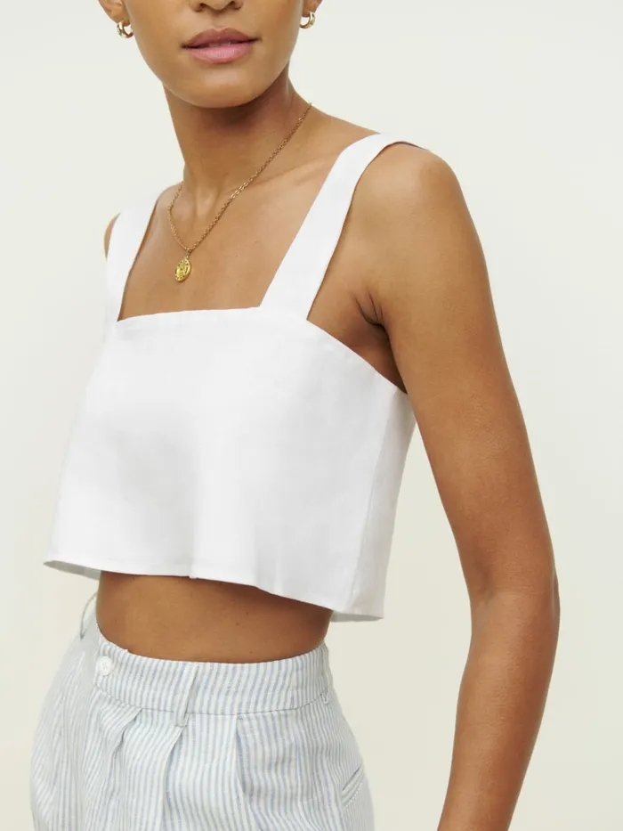 Reformation Tops Lorin Linen Top White 8211 Women Reformation Tops Lorin Linen Top White 8211 Women