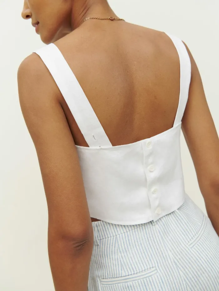 Reformation Tops Lorin Linen Top White 8211 Women Reformation Tops Lorin Linen Top White 8211 Women