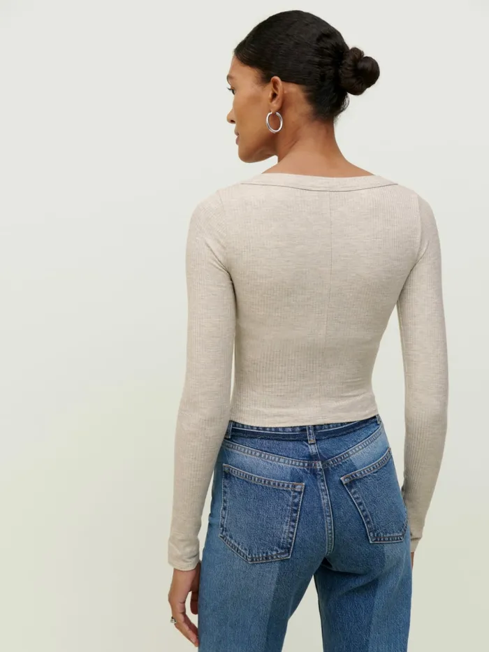 Reformation Tops Paige Knit Top Marble 8211 Women