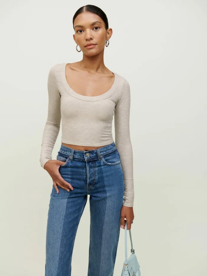 Reformation Tops Paige Knit Top Marble 8211 Women