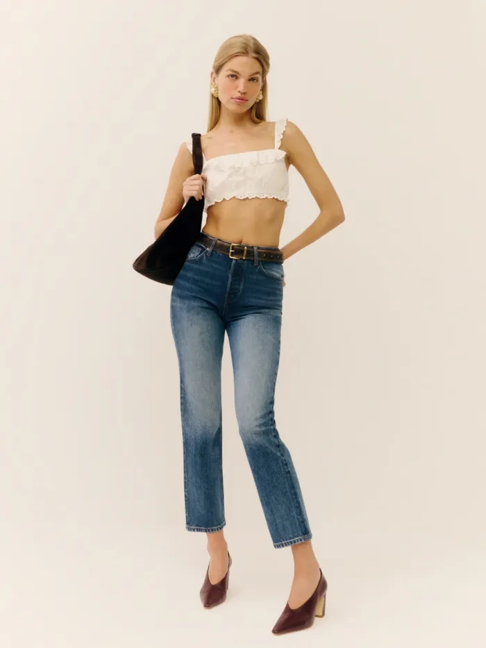 Reformation Tops Romee Cropped Top White 8211 Women