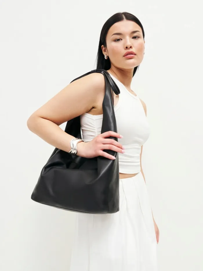 Reformation Totes Medium Vittoria Tote Bag Black Leather 8211 Women Reformation Totes Medium Vittoria Tote Bag Black Leather 8211 Women