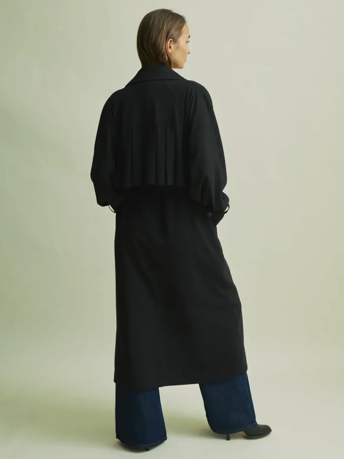 REISS Coats and Jackets Women Florere Double Breasted Belted Trench Coat Black