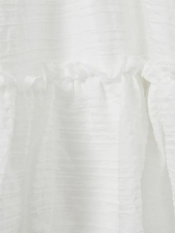 REISS Dresses Children Seersucker Bubble Hem Dress Ivory