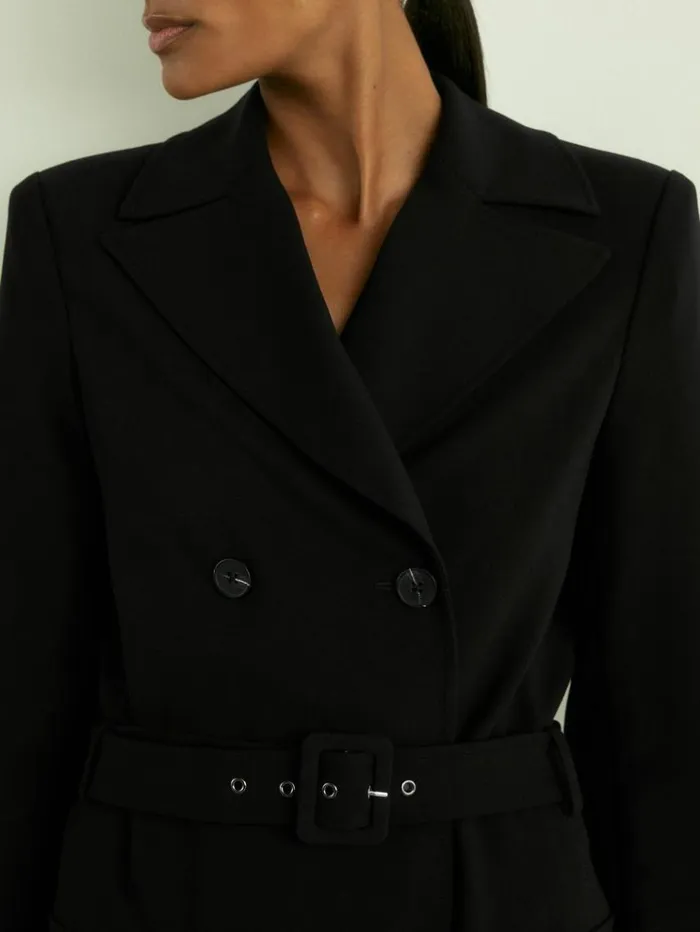 REISS Dresses Women Structured Suit Midi Dress Black