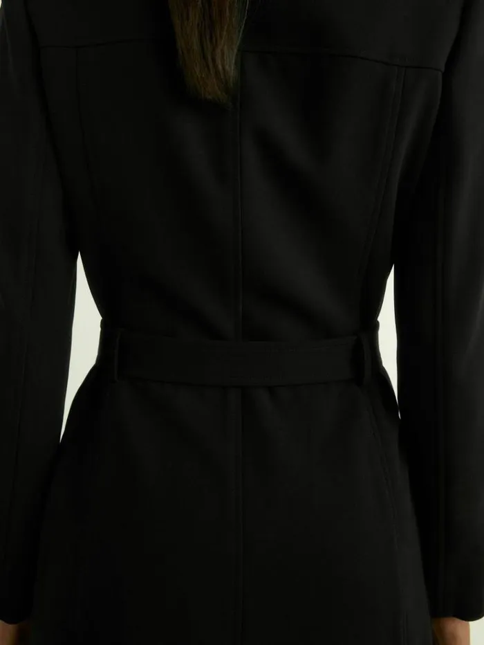 REISS Dresses Women Structured Suit Midi Dress Black