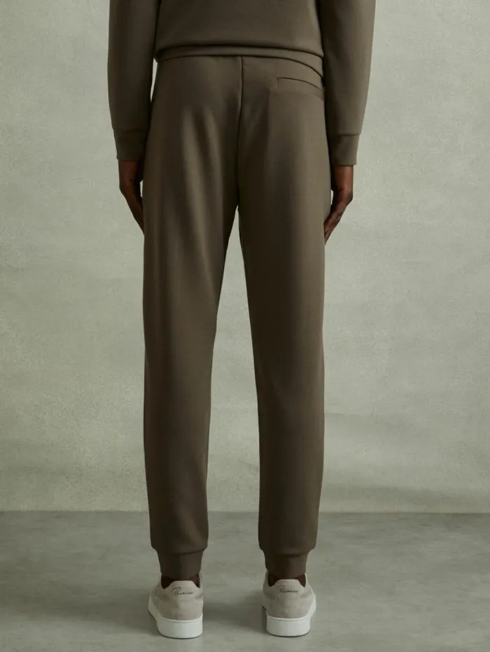 REISS Pants Men Interlock Jersey Drawstring Joggers Sage Green