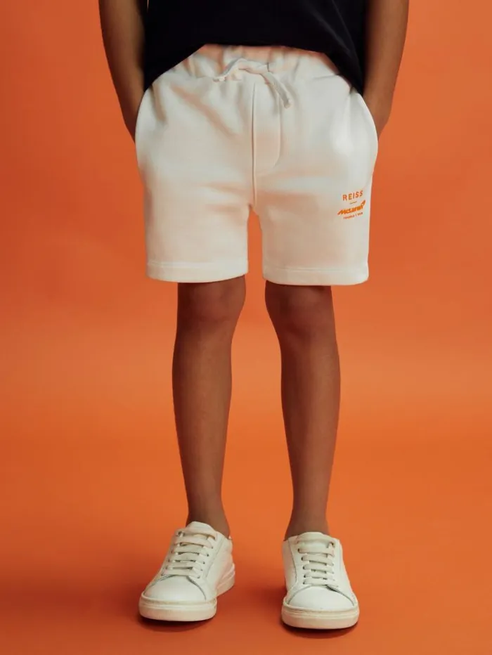 REISS Reiss X Mclaren F1 Team Children McLaren F1 Cotton Drawstring Shorts White