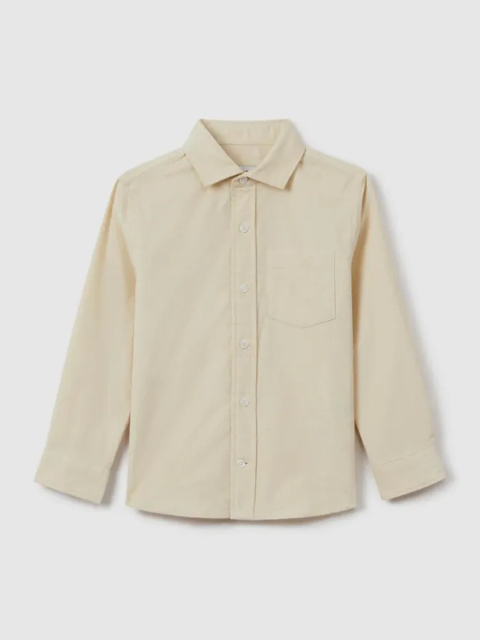REISS Shirts Children Corduroy Cutaway Collar Shirt White