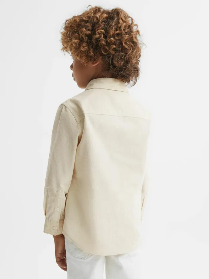 REISS Shirts Children Corduroy Cutaway Collar Shirt White