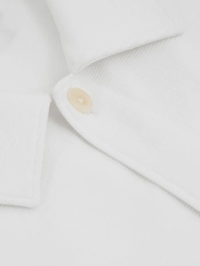 REISS Shirts Men Ribbed Cotton Blend Knitted Overshirt Off White