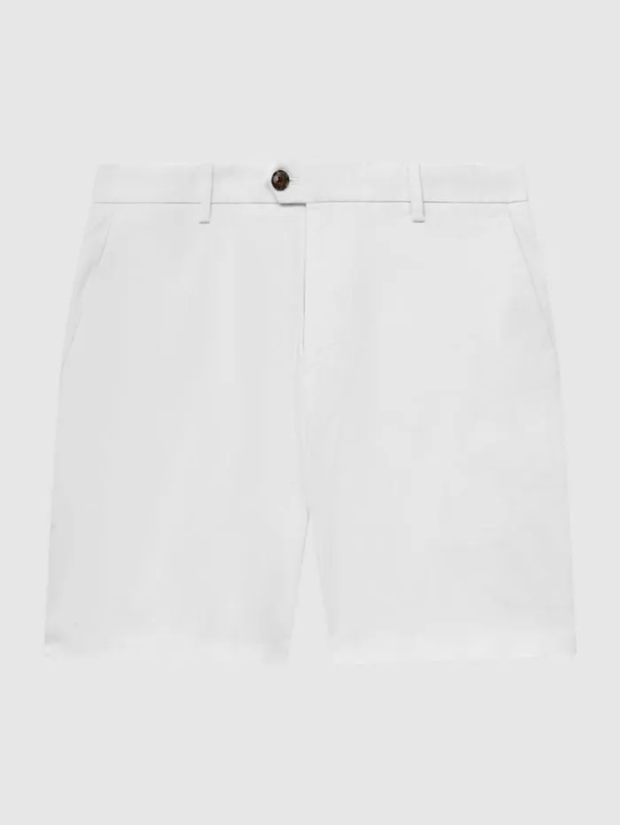 REISS Shorts Men Short Length Casual Chino Shorts White