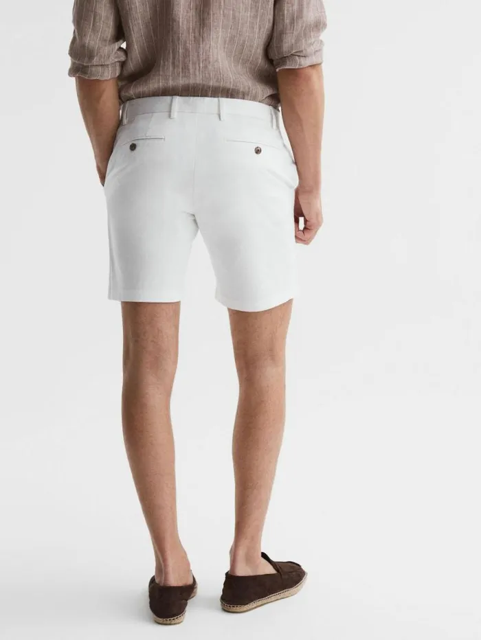 REISS Shorts Men Short Length Casual Chino Shorts White